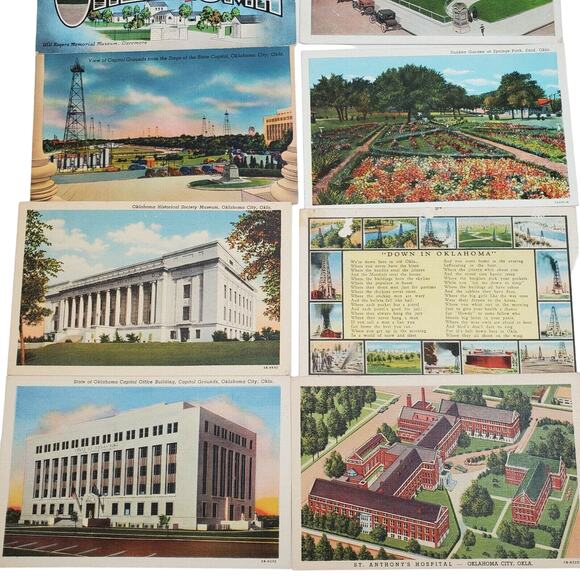 8 Oklahoma Postcards Vintage Lot Variety Ephemera Lot - Picture 3 of 5